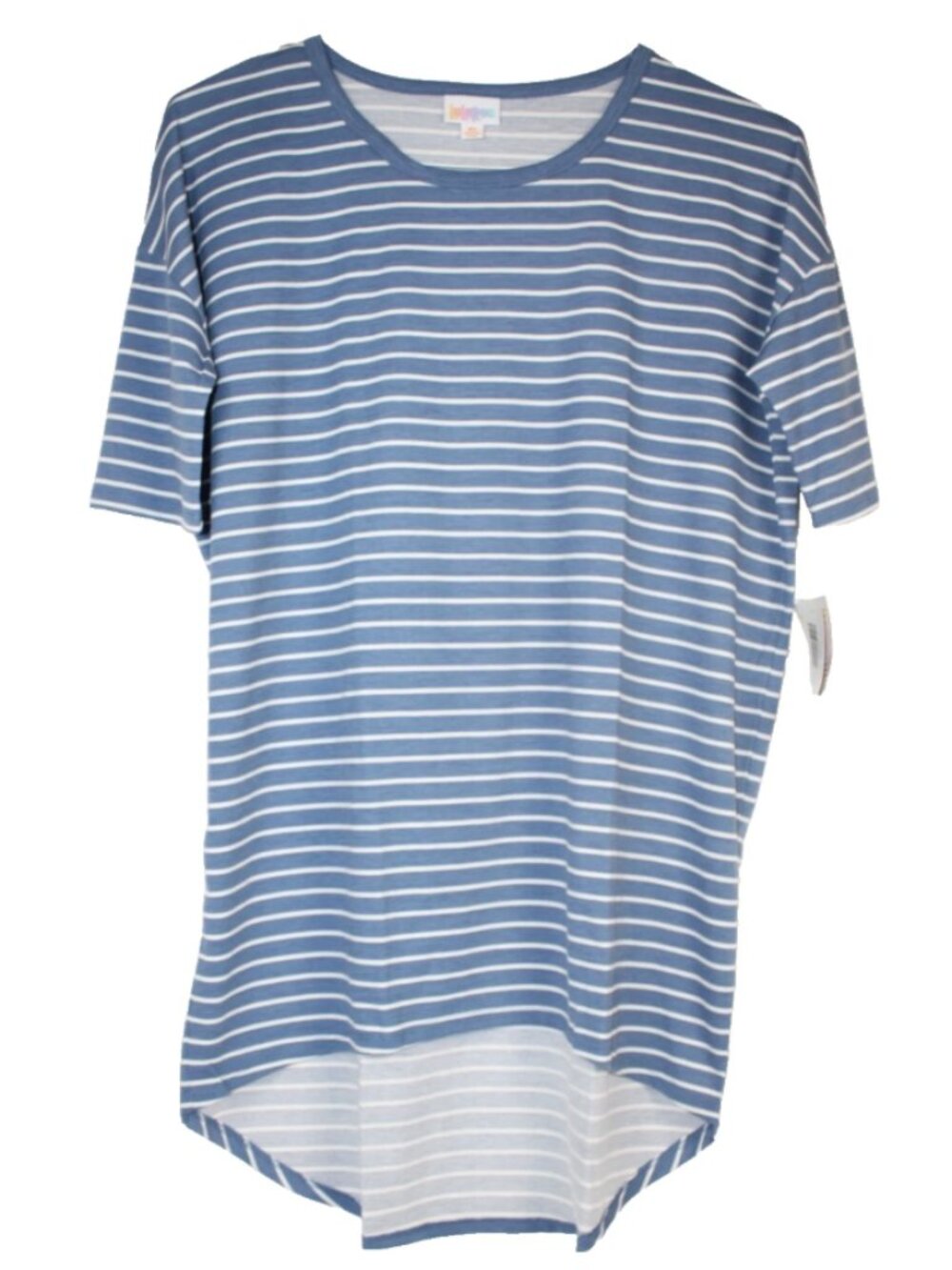 LuLaRoe IRMA T Shirt Women's Top Short Sleeves NWT XS XSmall Blue White Stripes